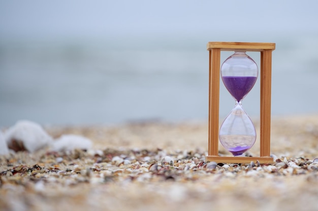 Purple Sand Timer on the Beach